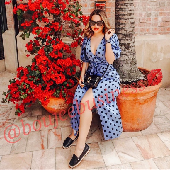 ZARA Polka Dot Wrap Dress - Picture 2 of 8